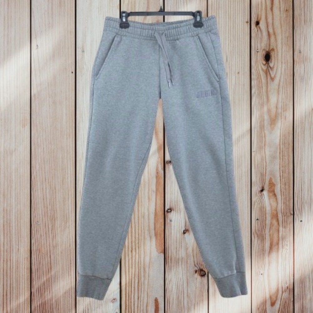 Puma Jogger Gray Embroidered Logo Fleece Athleisure Sweatpants Mens L